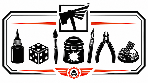 Warhammer accessories, dice, cards, terrain, and hobby supplies