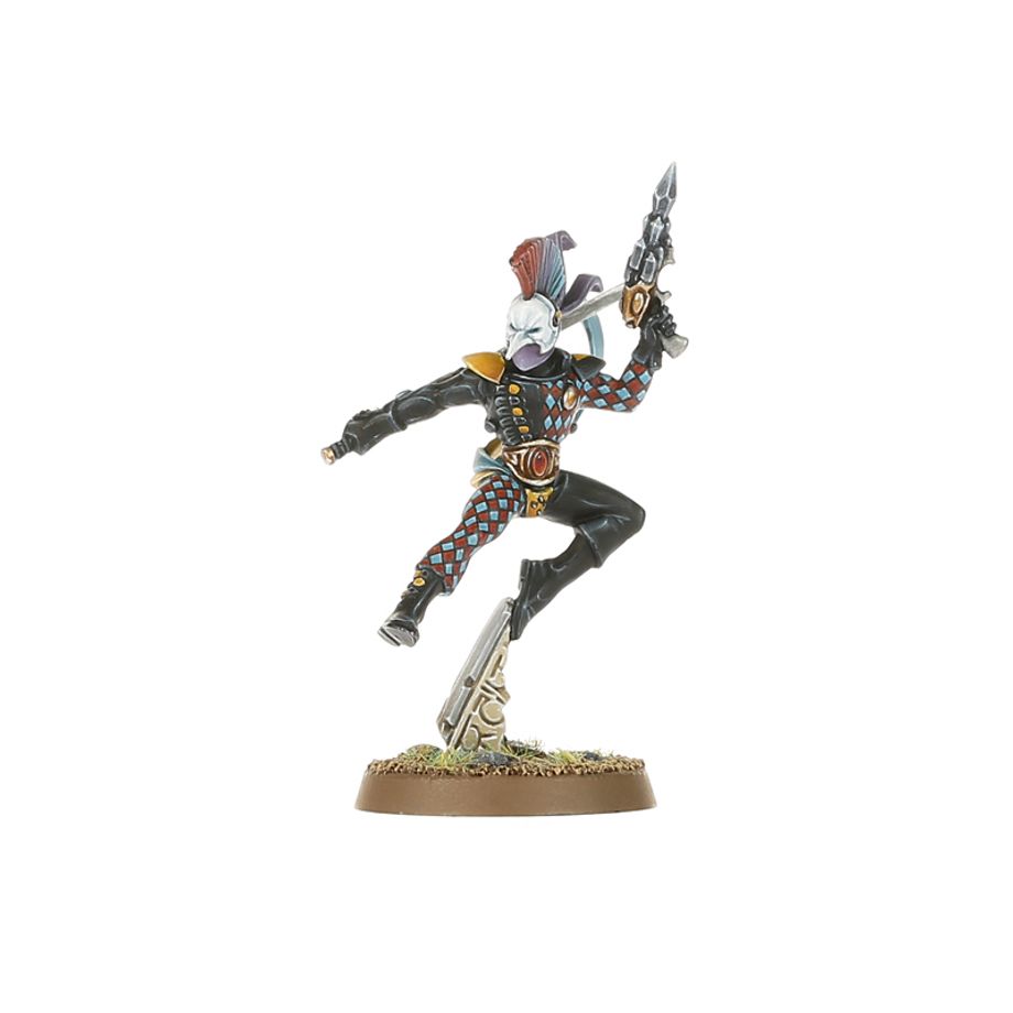 Harlequin in an acrobatic pose