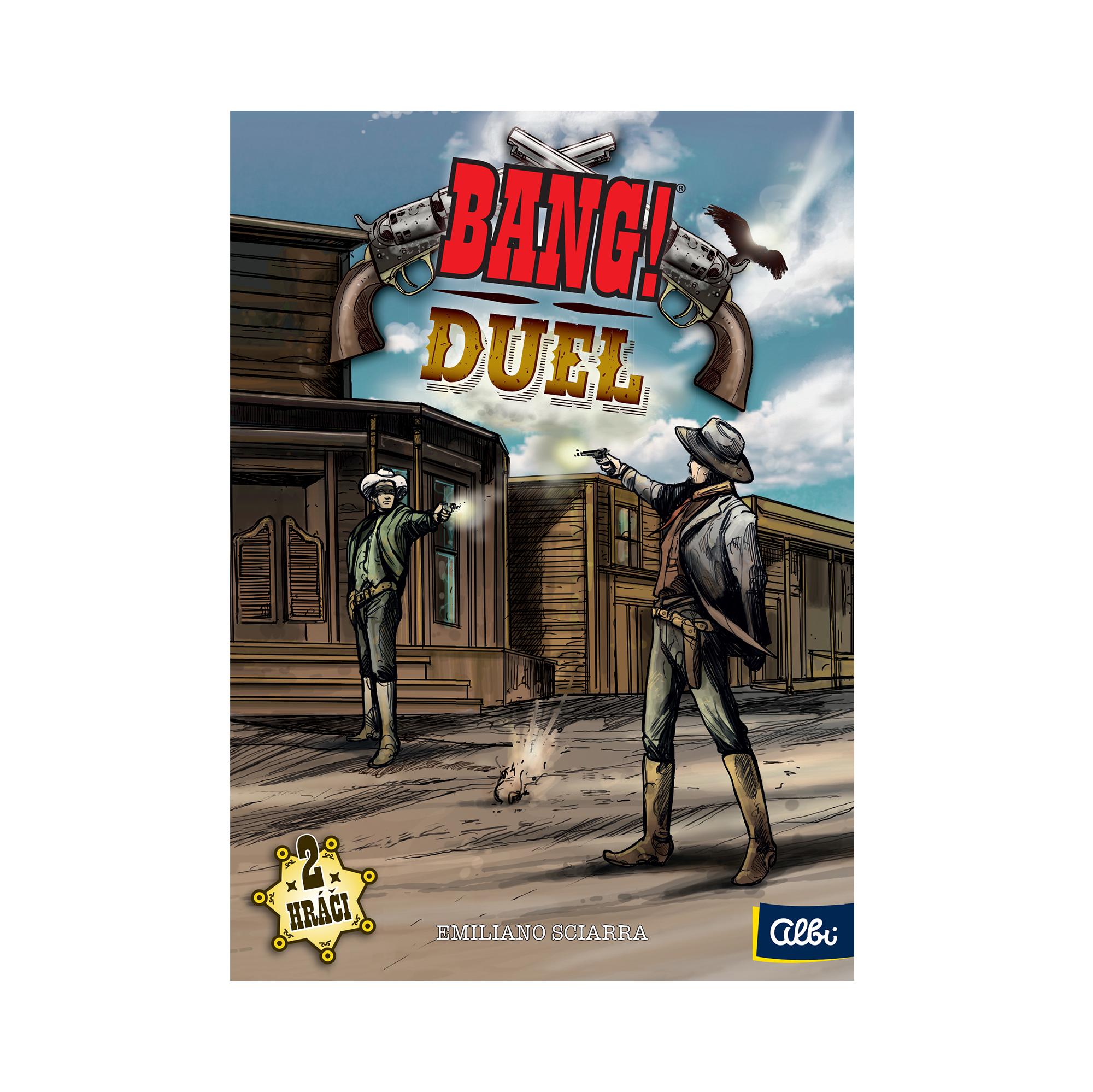 Close-up of character cards and action cards from Bang! Duel.