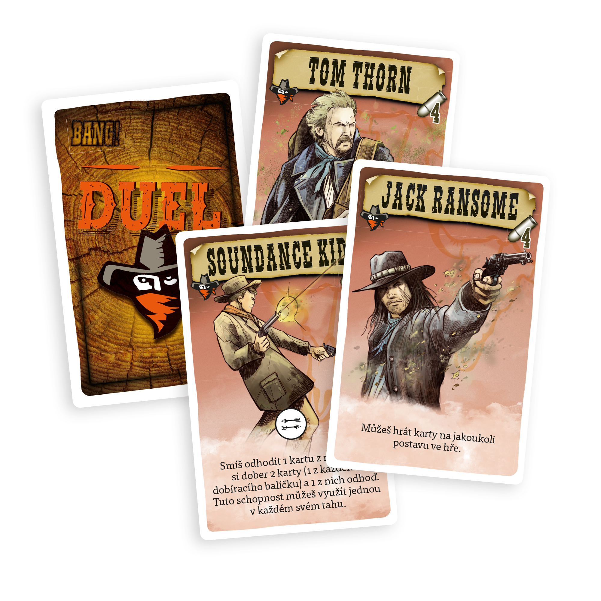 Bullet tokens and character cards showing health management.