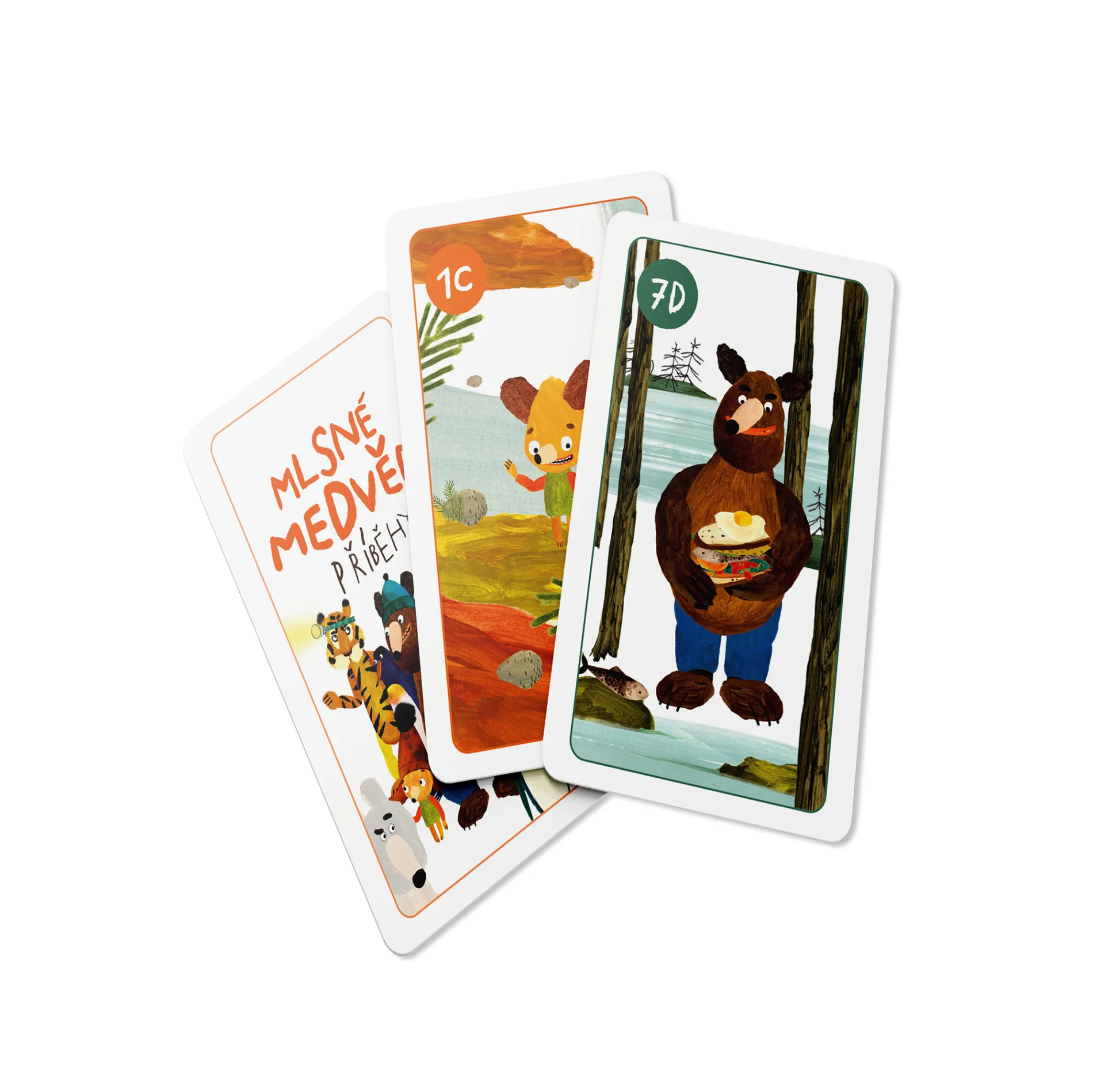 Detailed view of illustrations on the cards