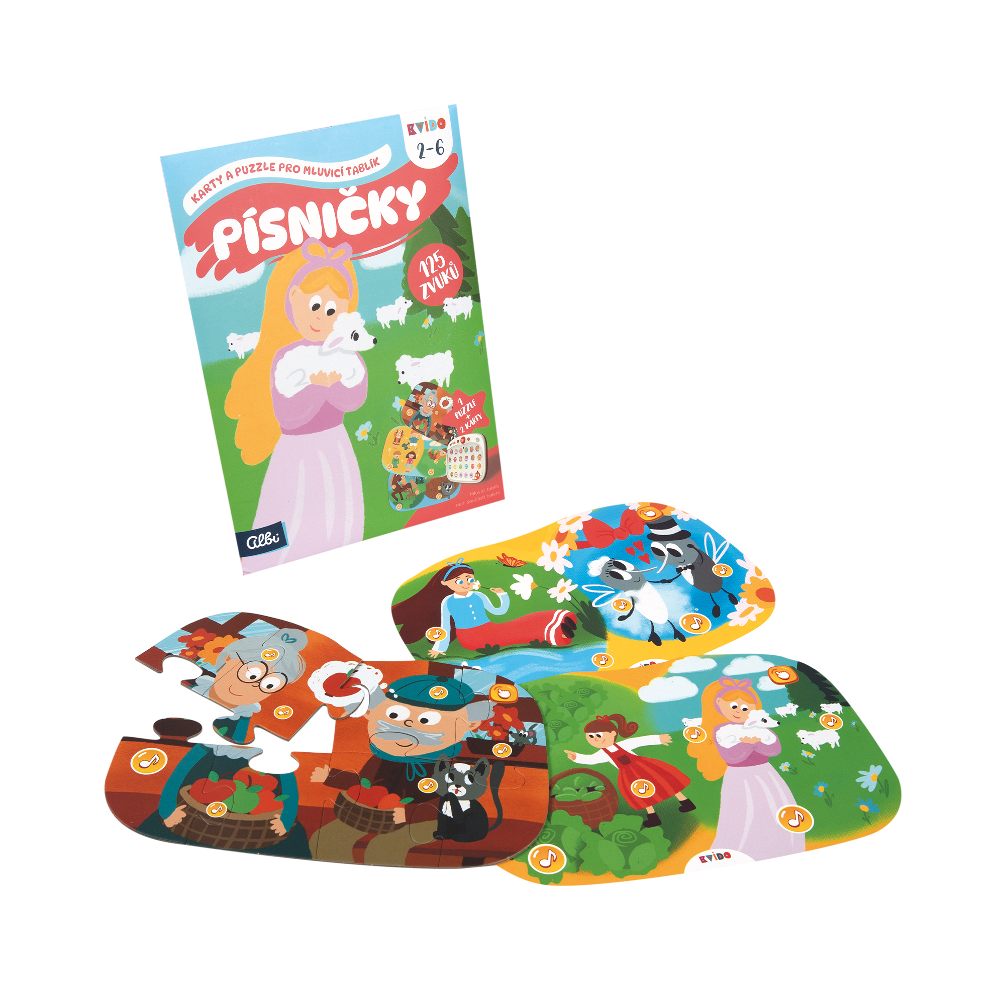Cards and puzzle for the talking tablet Songs