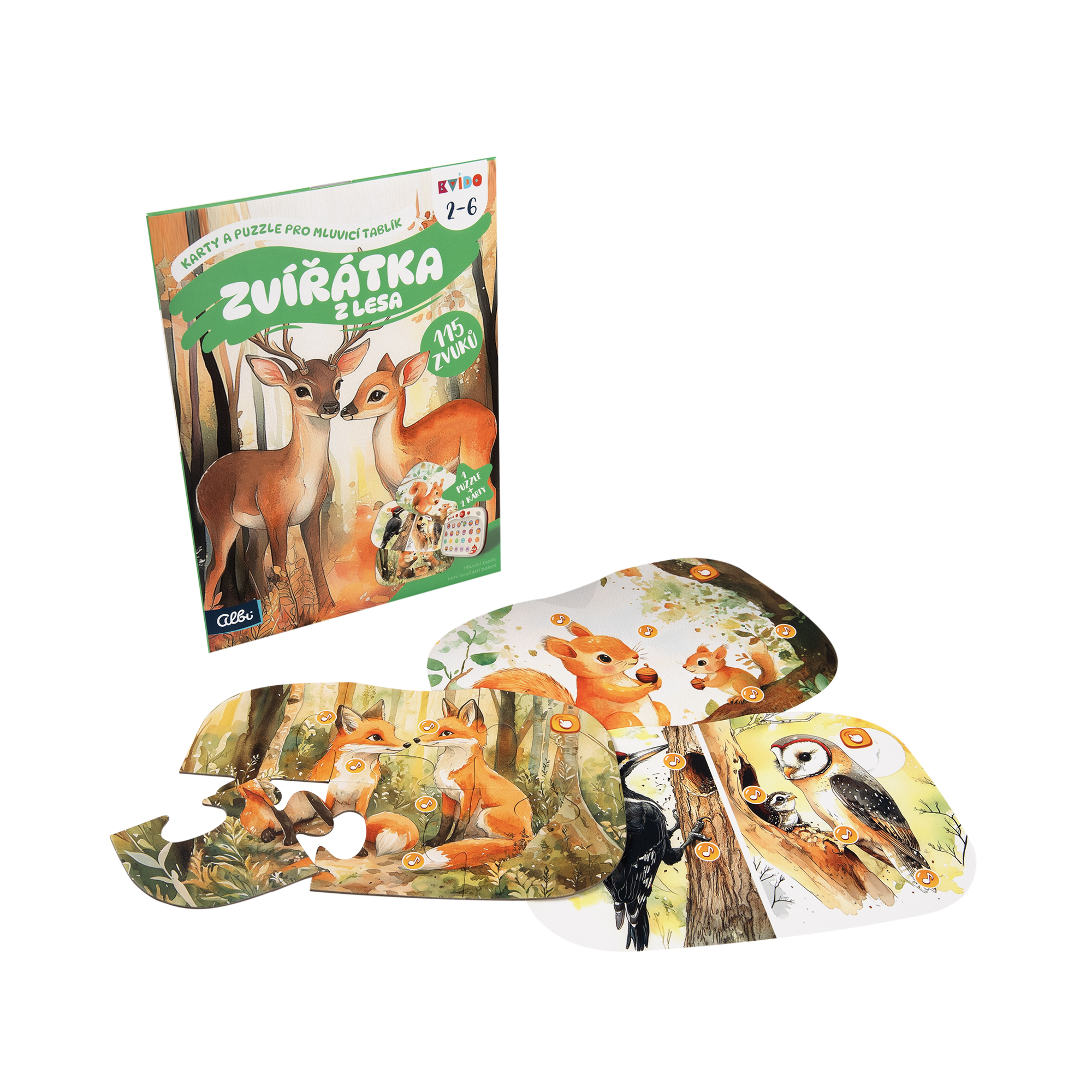 Cards and puzzle for the talking tablet Woodland Animals