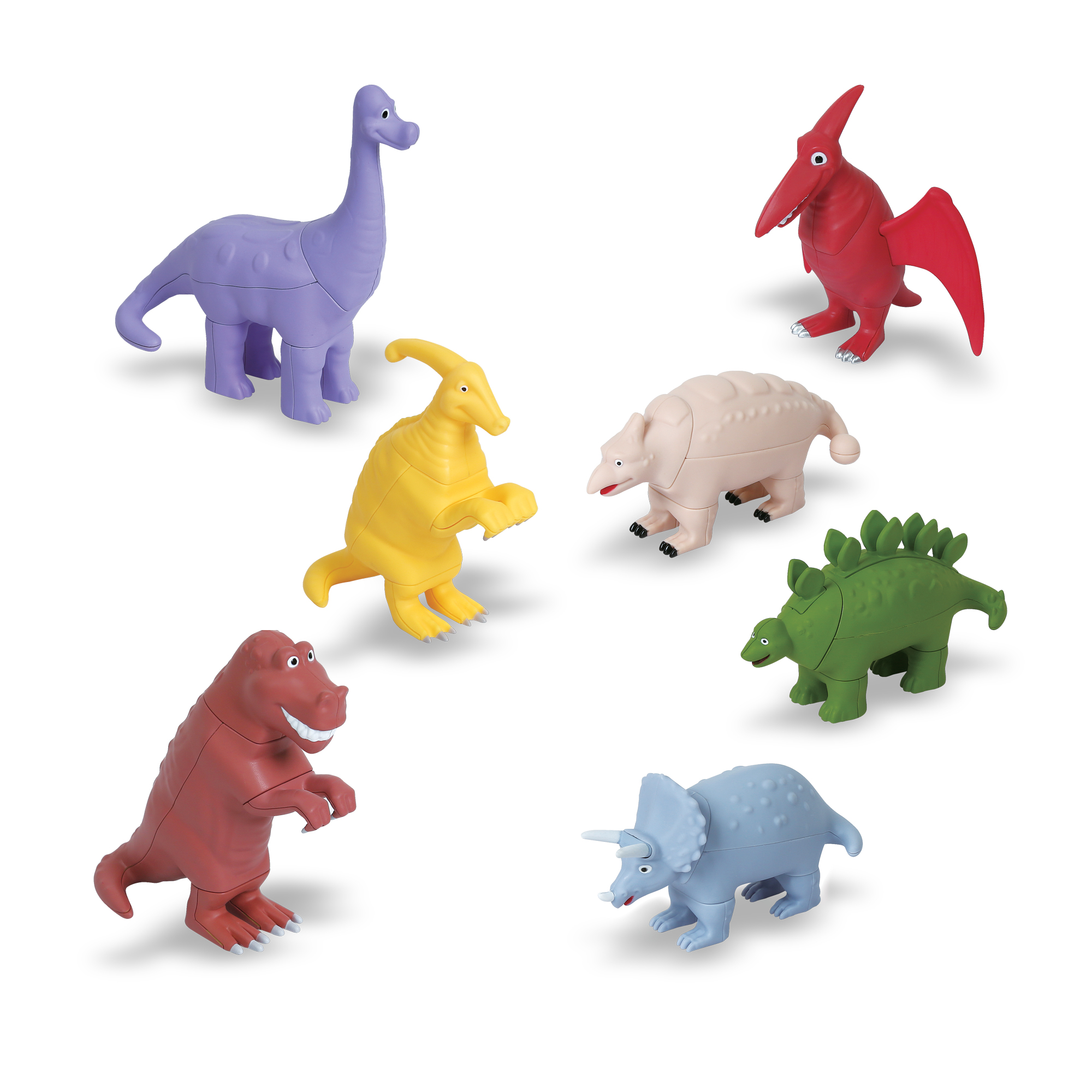 Dinosaury zložené na magnetickej ploche.