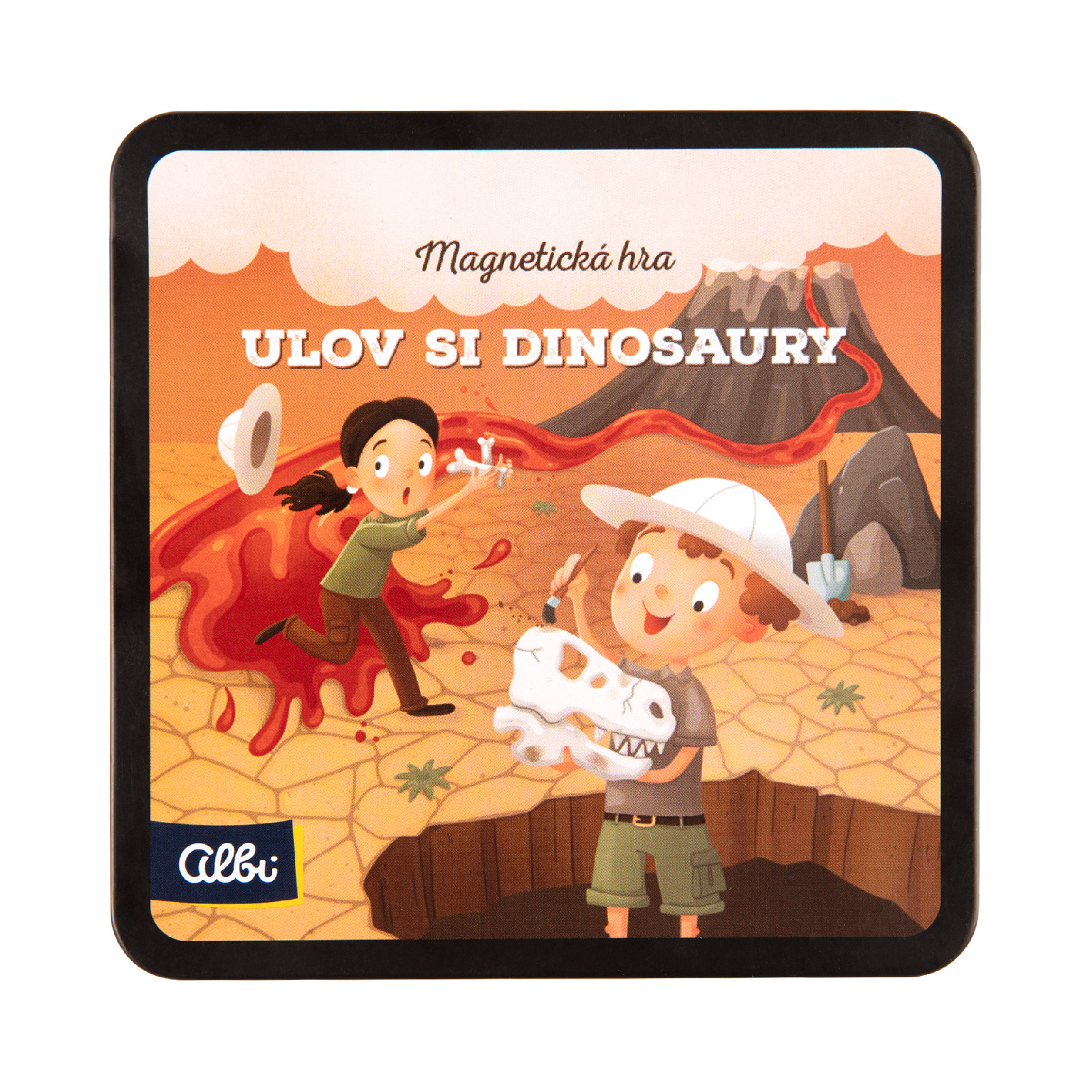 Magnetická hra Ulov si dinosaury rozložená na hru