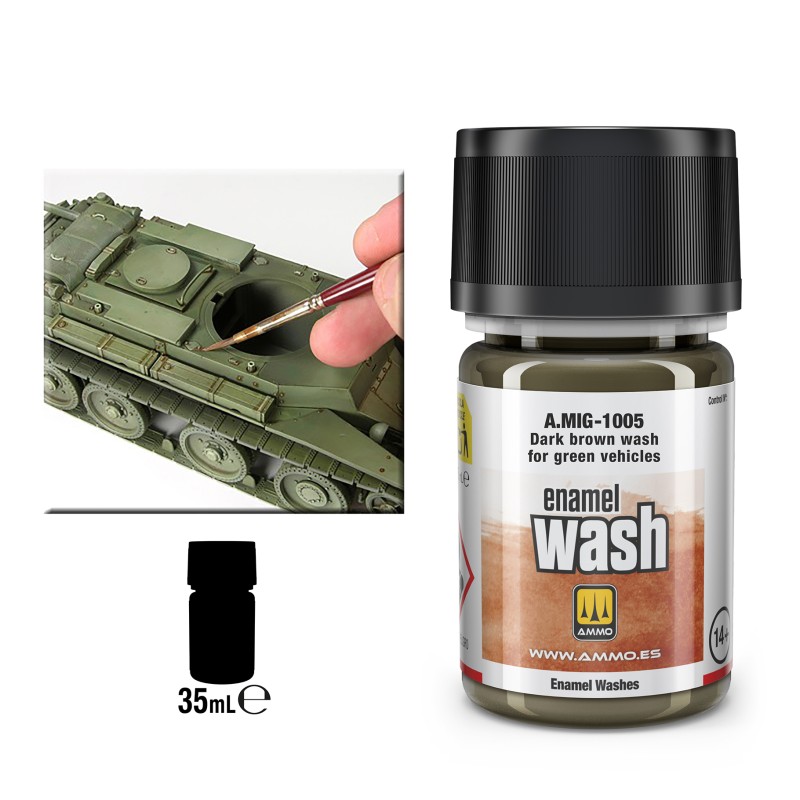 Dark Brown Wash for Green Vehicles