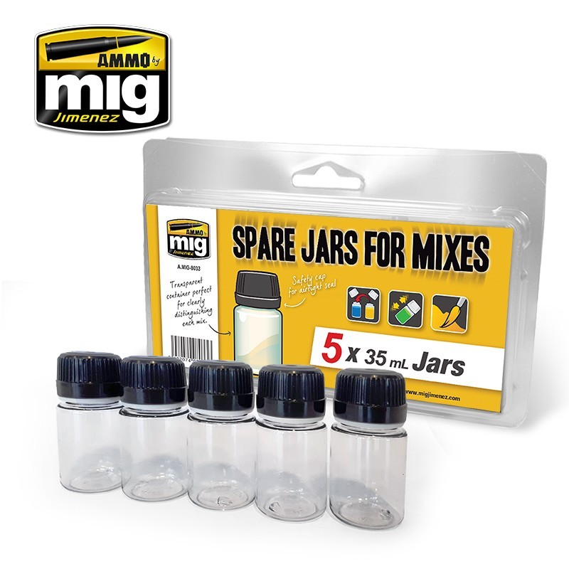 Spare Big Jars for Paint Mixing and Storage (5 × 35 ml)