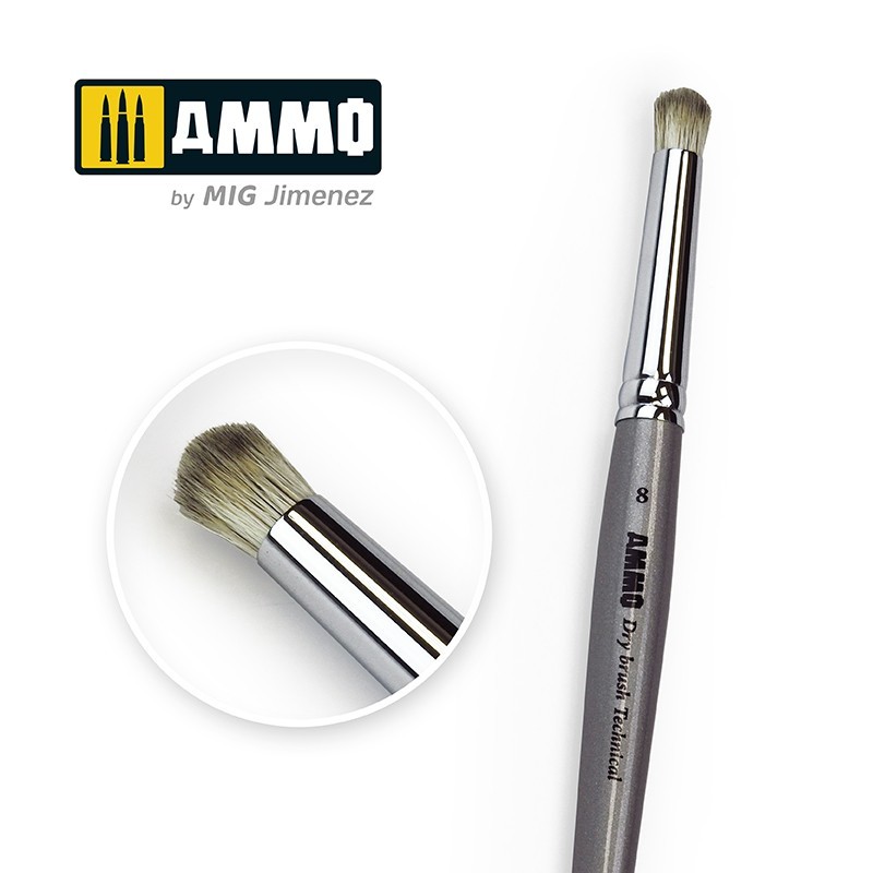 8 AMMO Drybrush Technical Brush (Drybrushing Tool)