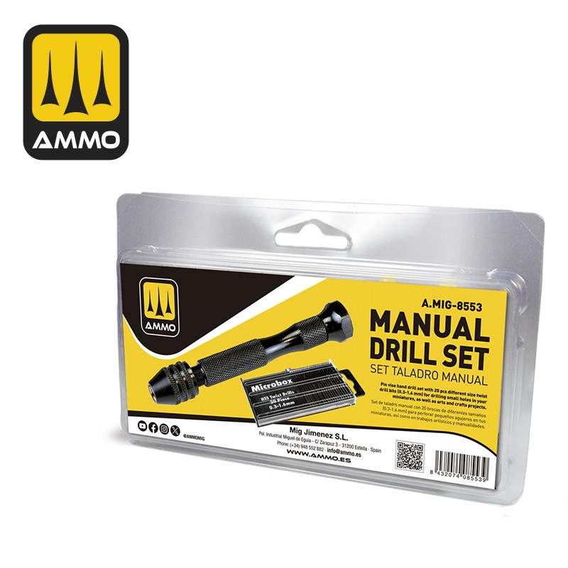 Manual precision hand drill set for hobby modeling
