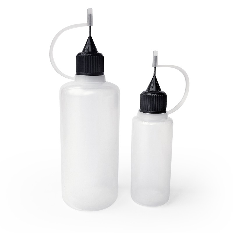 Squeezable Plastic Bottles with Precision Needle Caps 60 ml & 20 ml
