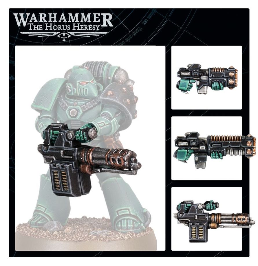 Detail of special weapons for Legiones Astartes from The Horus Heresy: Special Weapons Upgrade Set