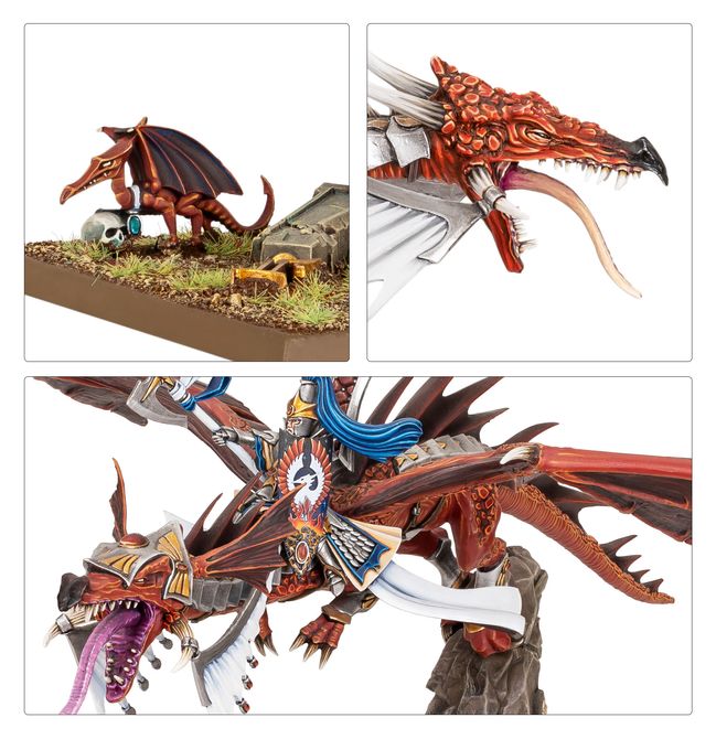 Close-up of the rider and dragon head