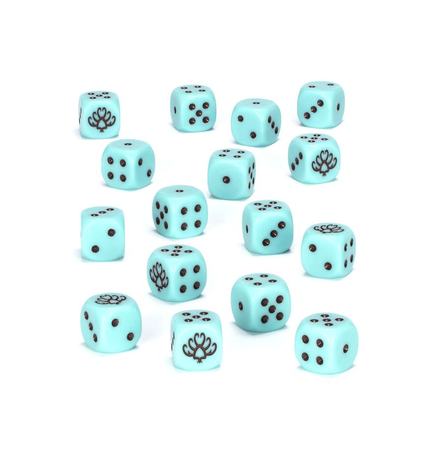 close-up of Sylvaneth dice for Warhammer Age of Sigmar