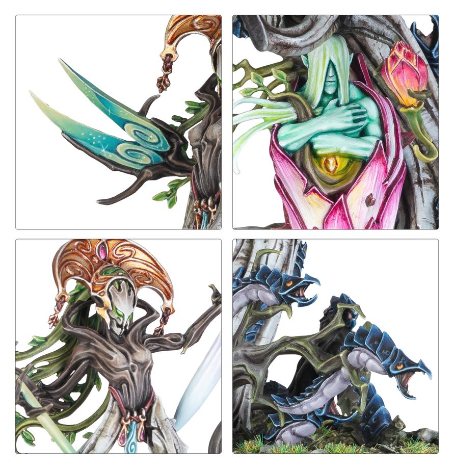 Detail of natural Sylvaneth motifs on the Grove Guardian model