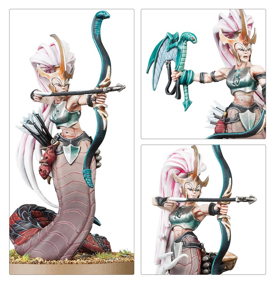 Detail of elite Daughters of Khaine miniatures from the Scáthborn Coven box