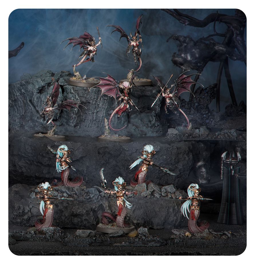 Scáthborn Coven as a thematic Daughters of Khaine force with serpentine and winged units