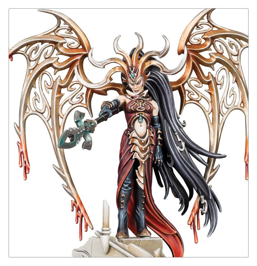 Morathi-Khaine and the Shadow Queen as the dominant centrepiece of the Scáthborn Coven battleforce