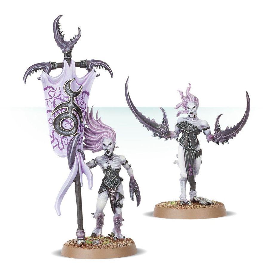 Daemonettes of Slaanesh showcasing their elegant and deadly appearance