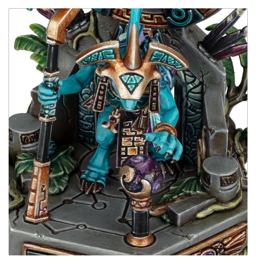 Skink Starseer jako podpůrná postava Seraphon
