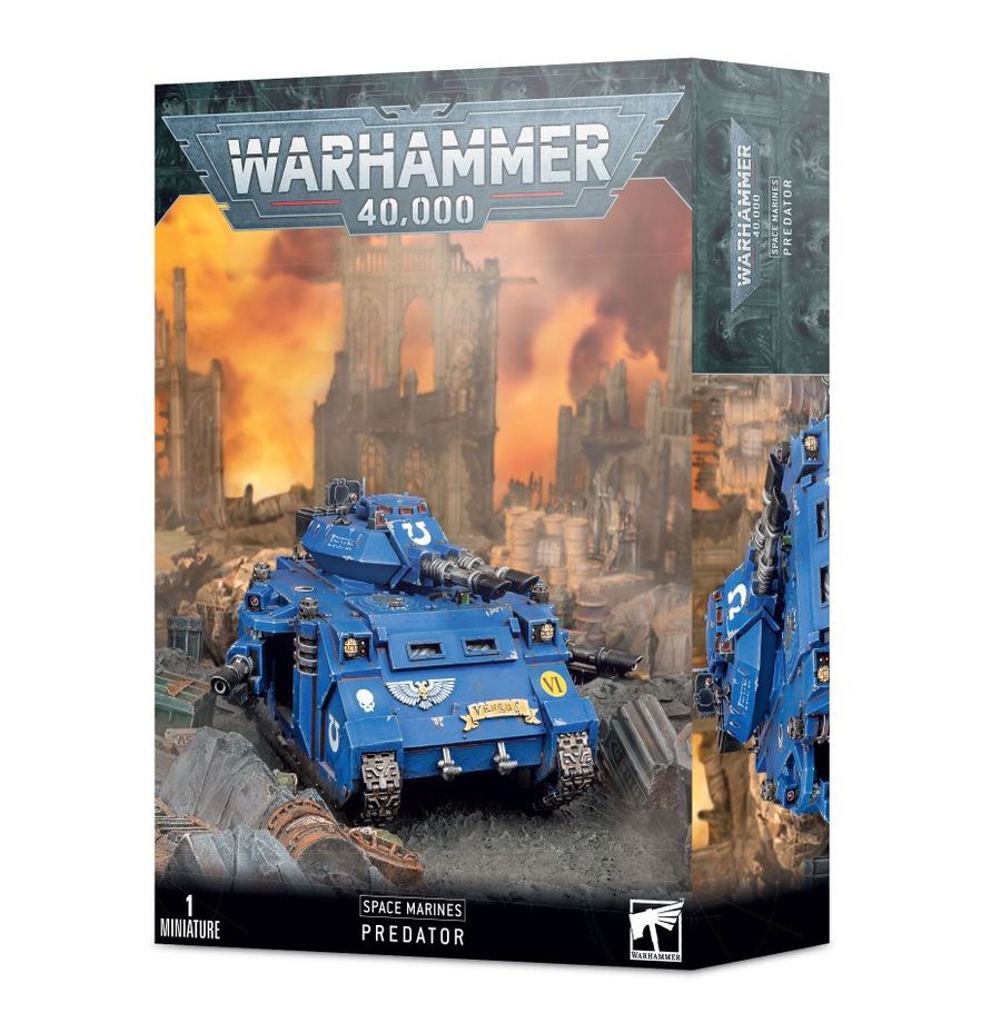 Space Marines Predator with prominent turret weaponry