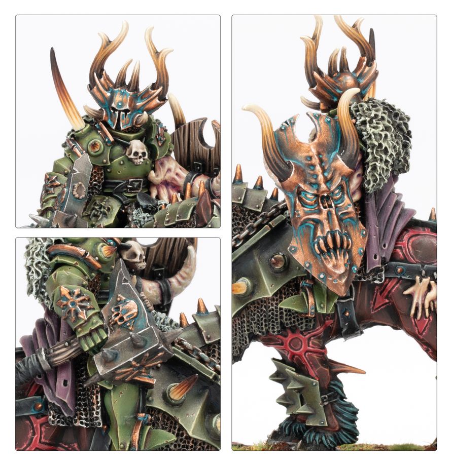 Chaos Lord na démonickém oři v armádě Warriors of Chaos