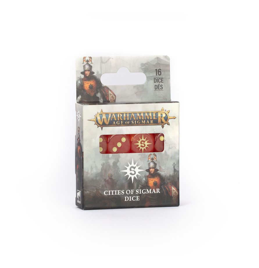 Detailný pohľad na tematické kocky Cities of Sigmar