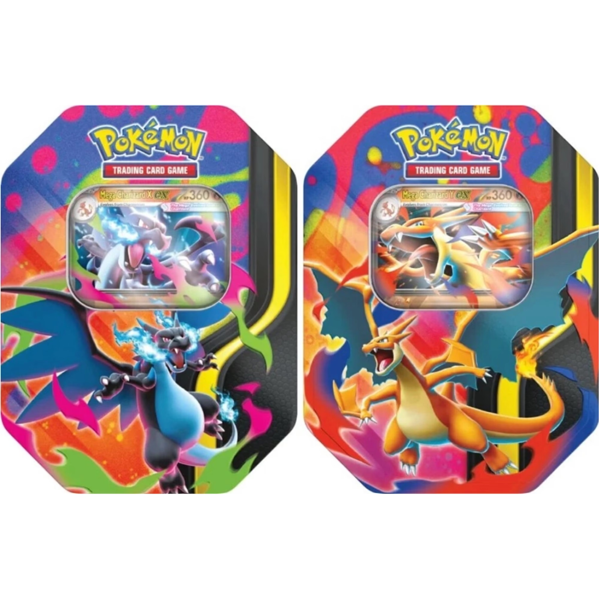 Detailní pohled na Pokémon TCG plechovku Charizard