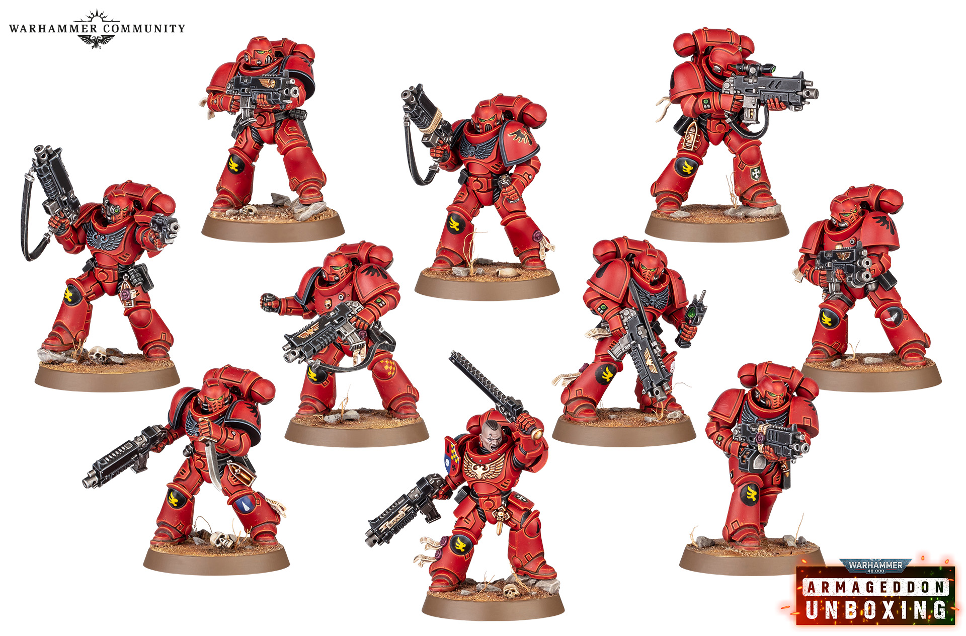 Space Marines miniatury z boxu Armageddon