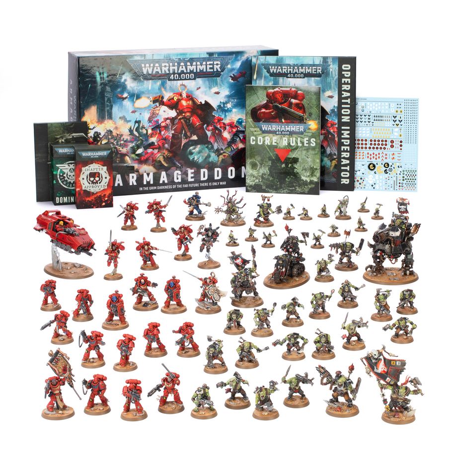 Warhammer 40,000 Armageddon box a obsah s miniaturami