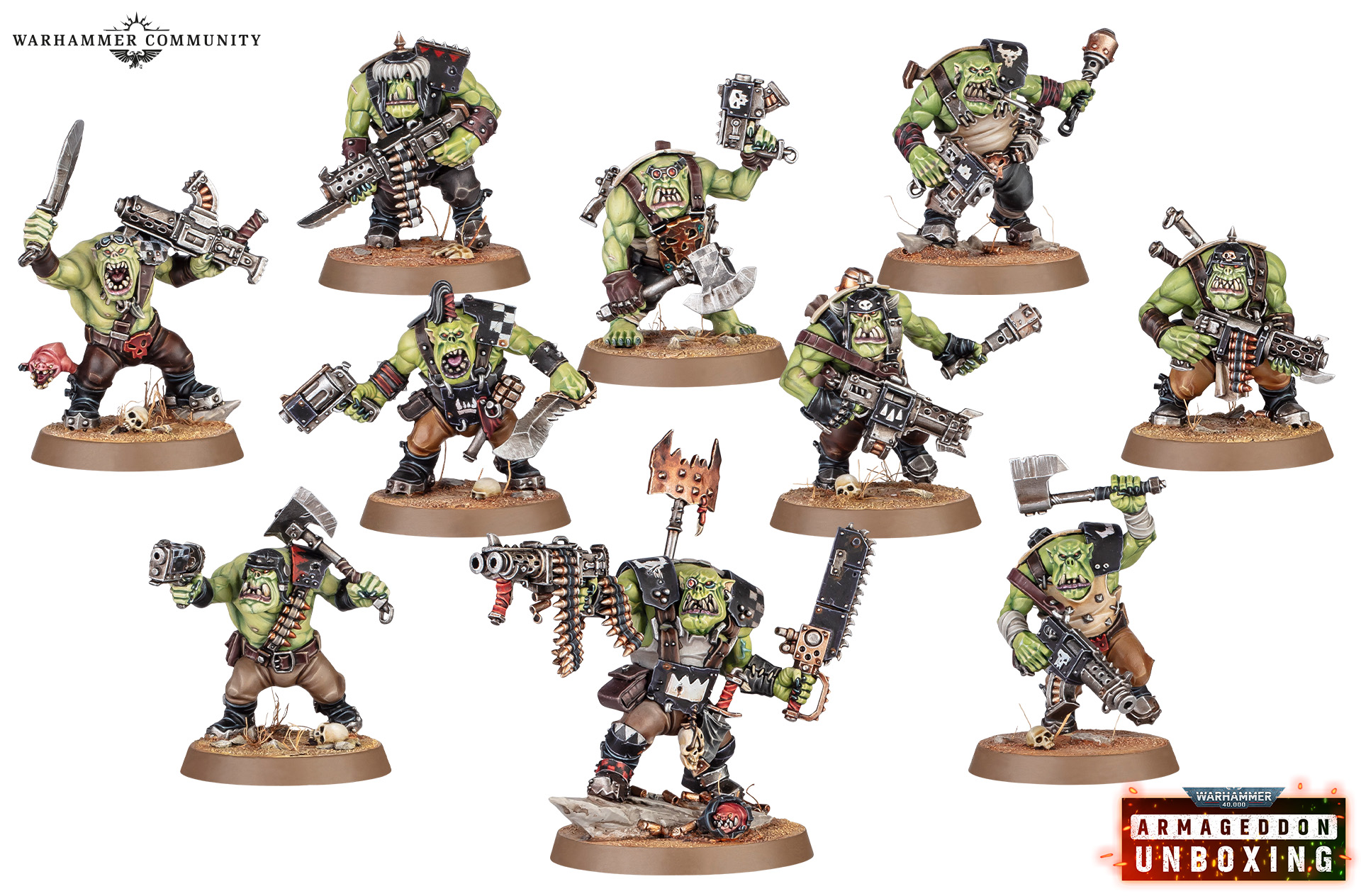 Orks miniatury z boxu Armageddon