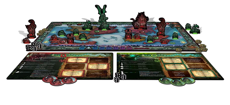 Players immersed in a tactical match of Cthulhu Wars Duel