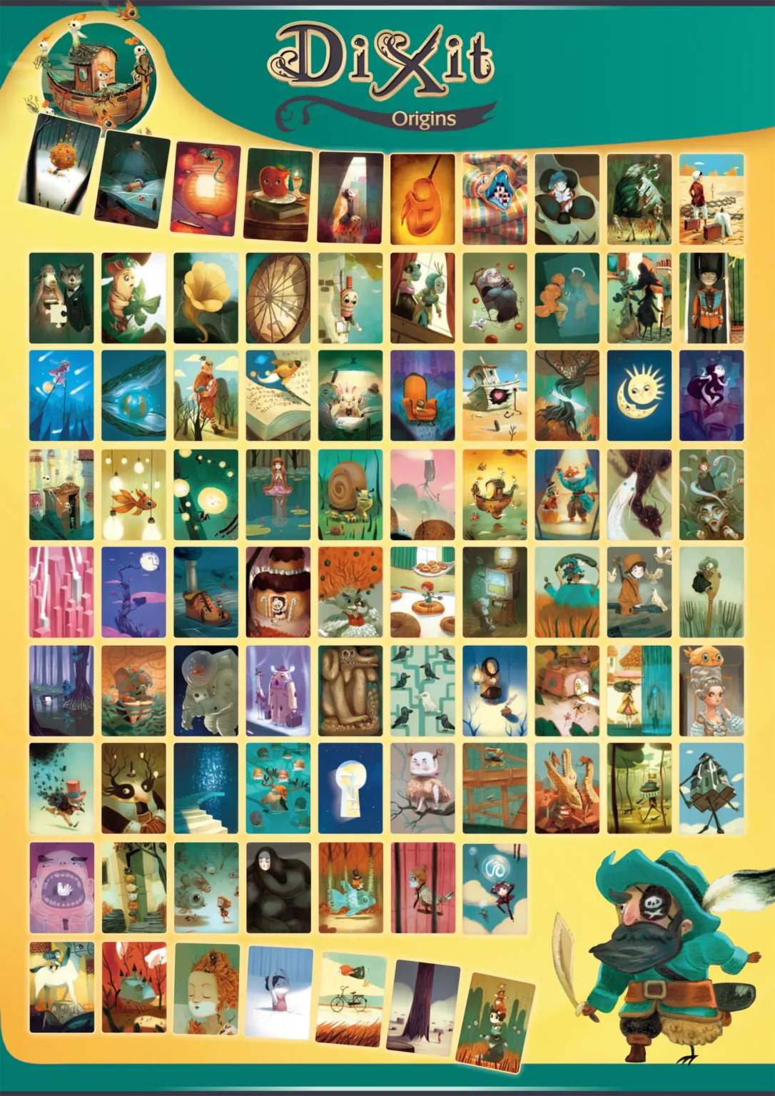 A close-up of beautifully illustrated cards from the Origins expansion.