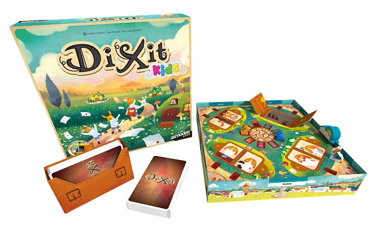 Kids and parents sharing joy while playing Dixit Kids