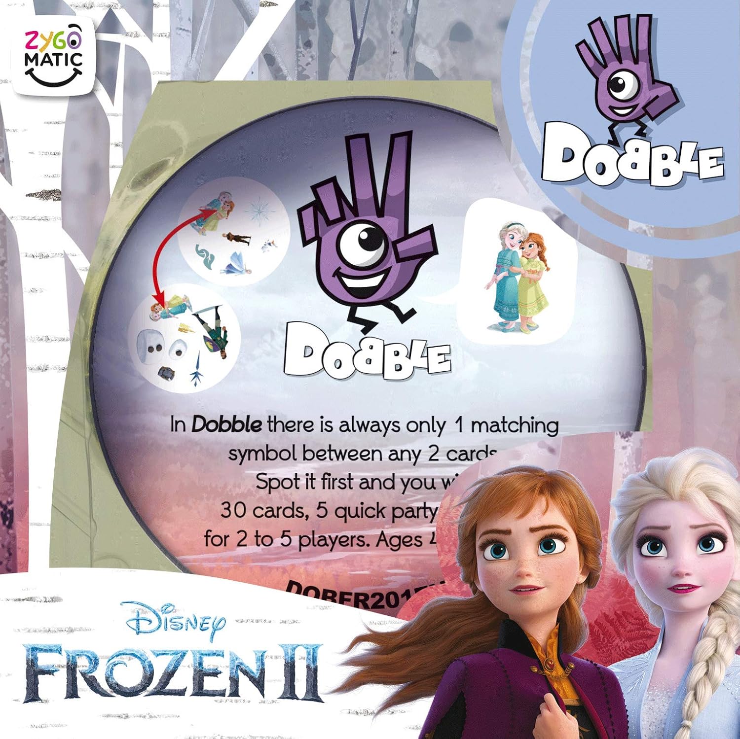 Players pointing at cards with Frozen characters