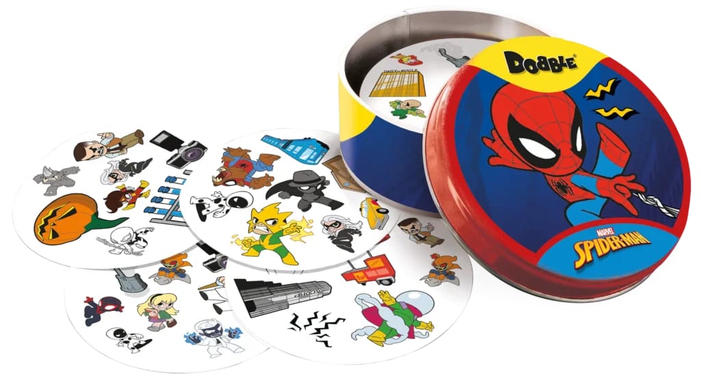 Detail of cards with Spider-Man motifs