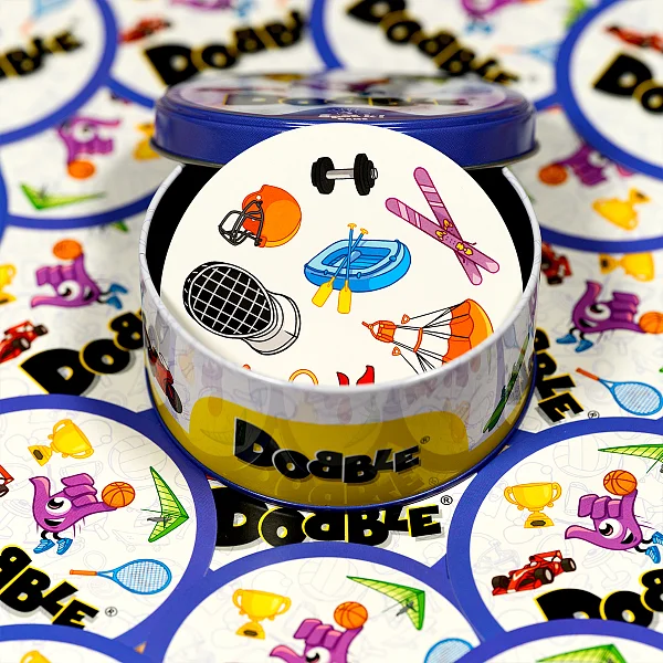 Open metal tin with cards