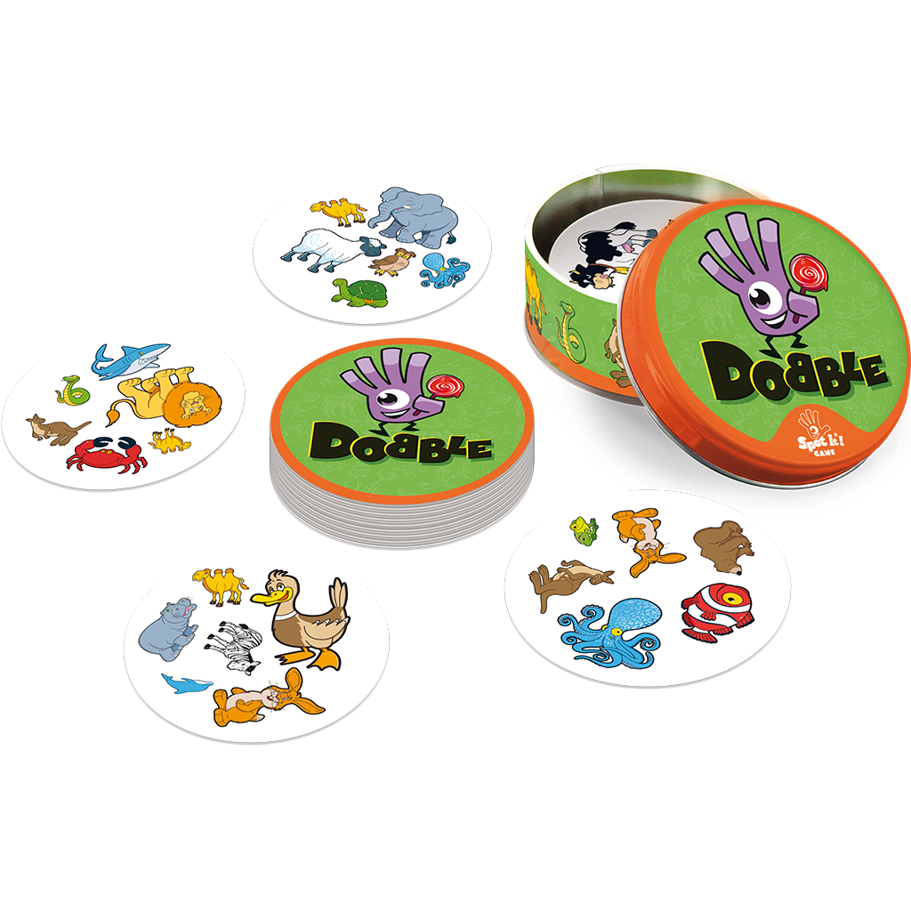 Open metal tin with cards