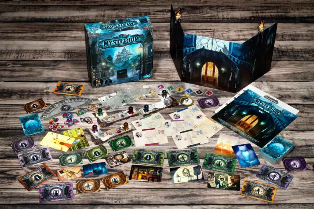 Detail of suspect and object cards from Mysterium.