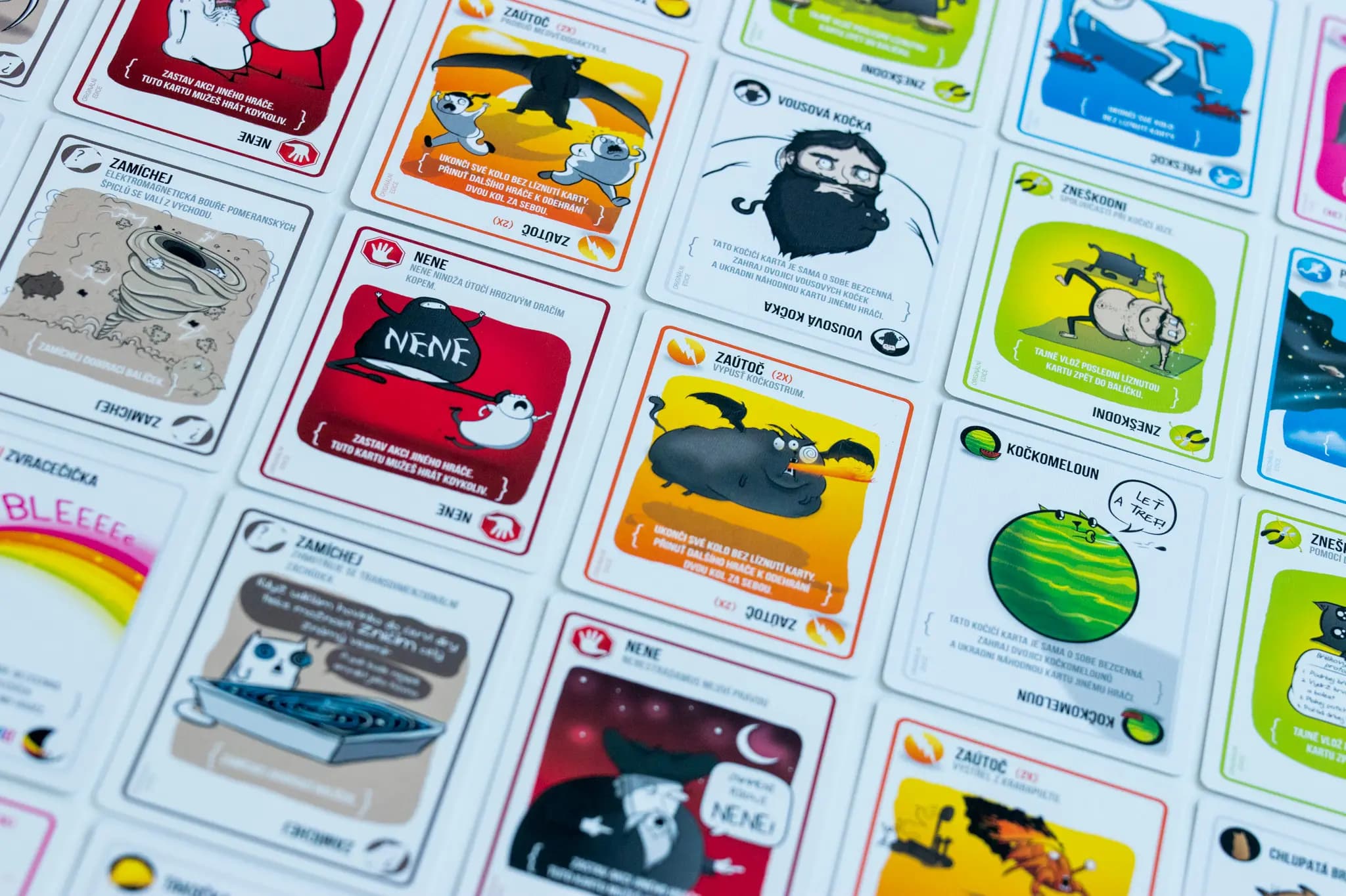 The Exploding Kittens card deck.