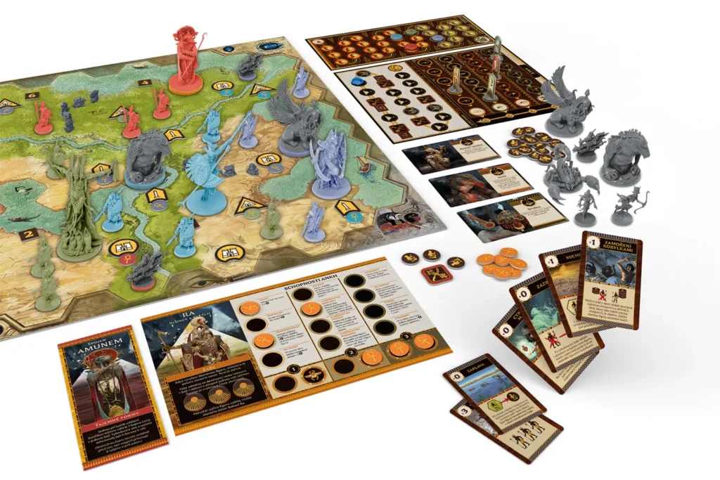 Players at the table strategically placing miniatures on the game board.