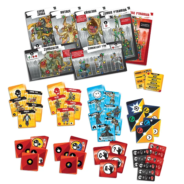 Heroes fighting against hordes of zombies on the game board