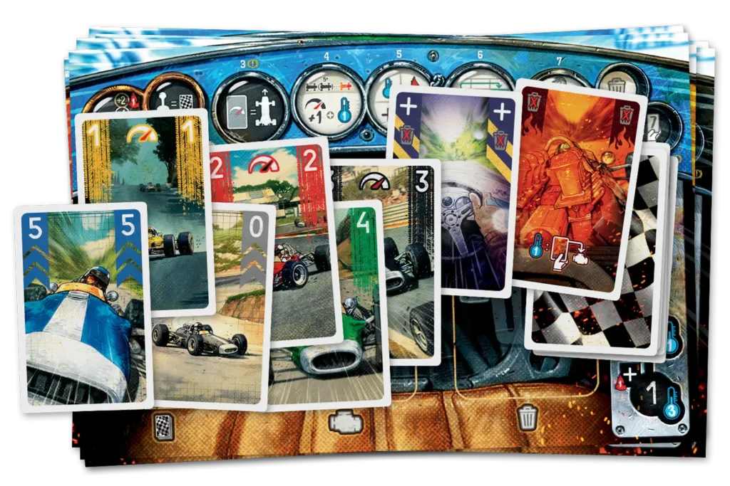 Close-up of speed and slipstream cards.