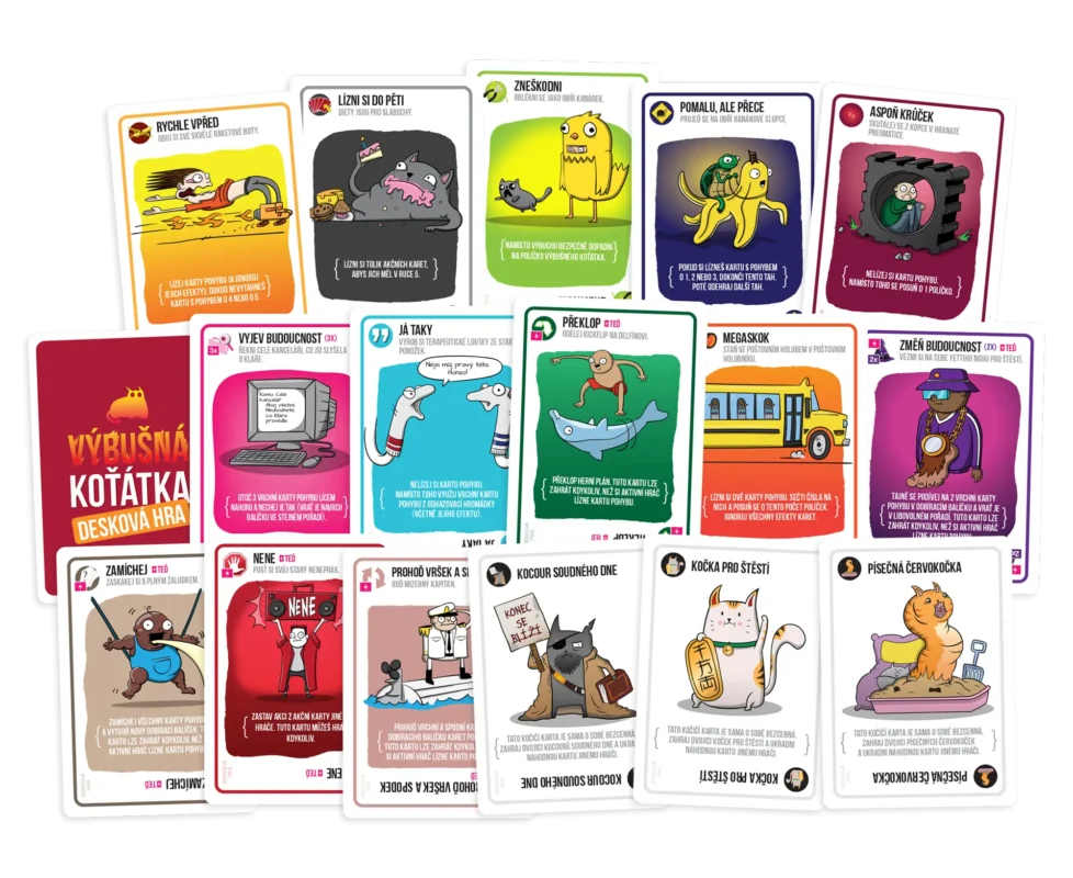 Detail of cards with action abilities.