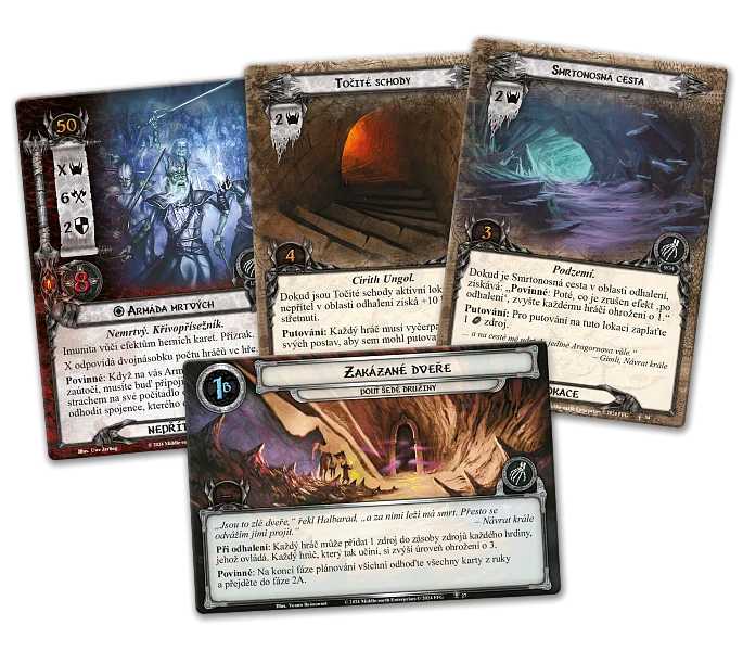Close-up look at new cards from The Return of the King expansion.