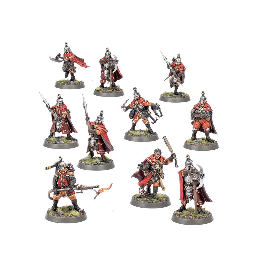 Jednotka Freeguild Grenadiers připravená k palbě