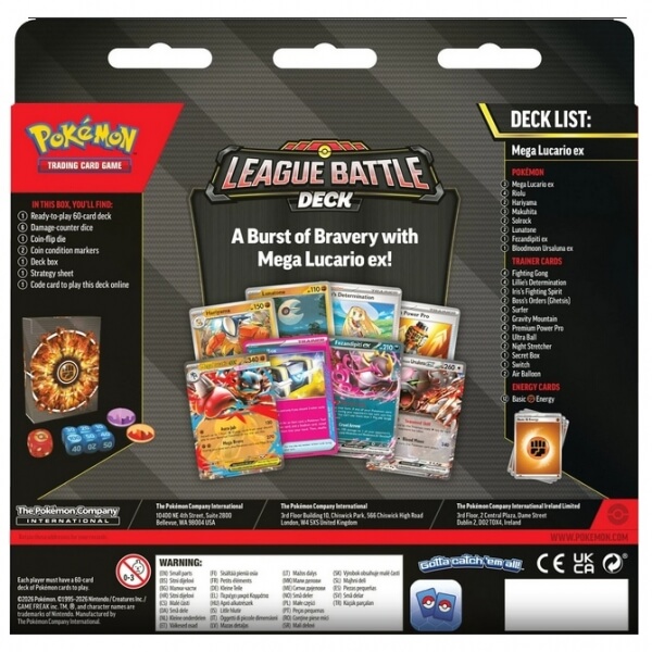 Detail tematického Pokémon TCG balíčka s Mega Lucario ex