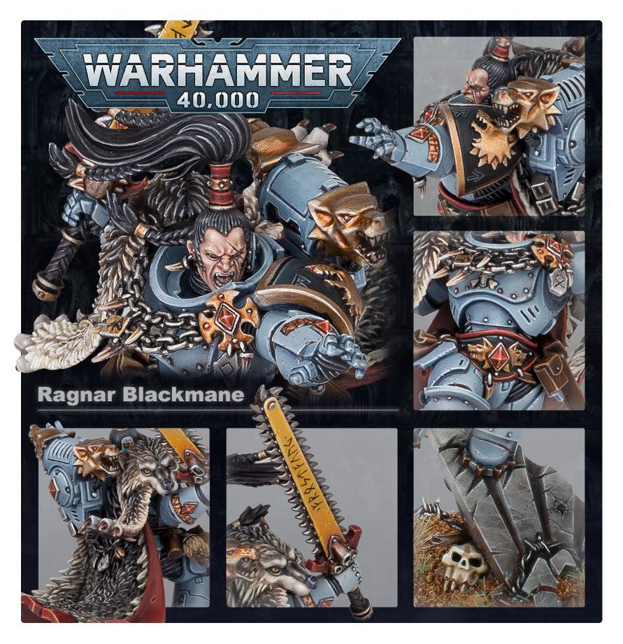 Ragnar Blackmane stojící mezi pěšími jednotkami Space Wolves