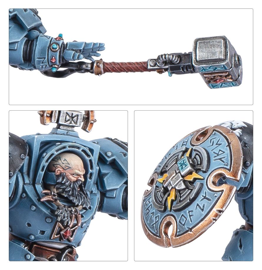 Logan Grimnar jako vůdce Space Wolves a pán Arjaca Rockfista