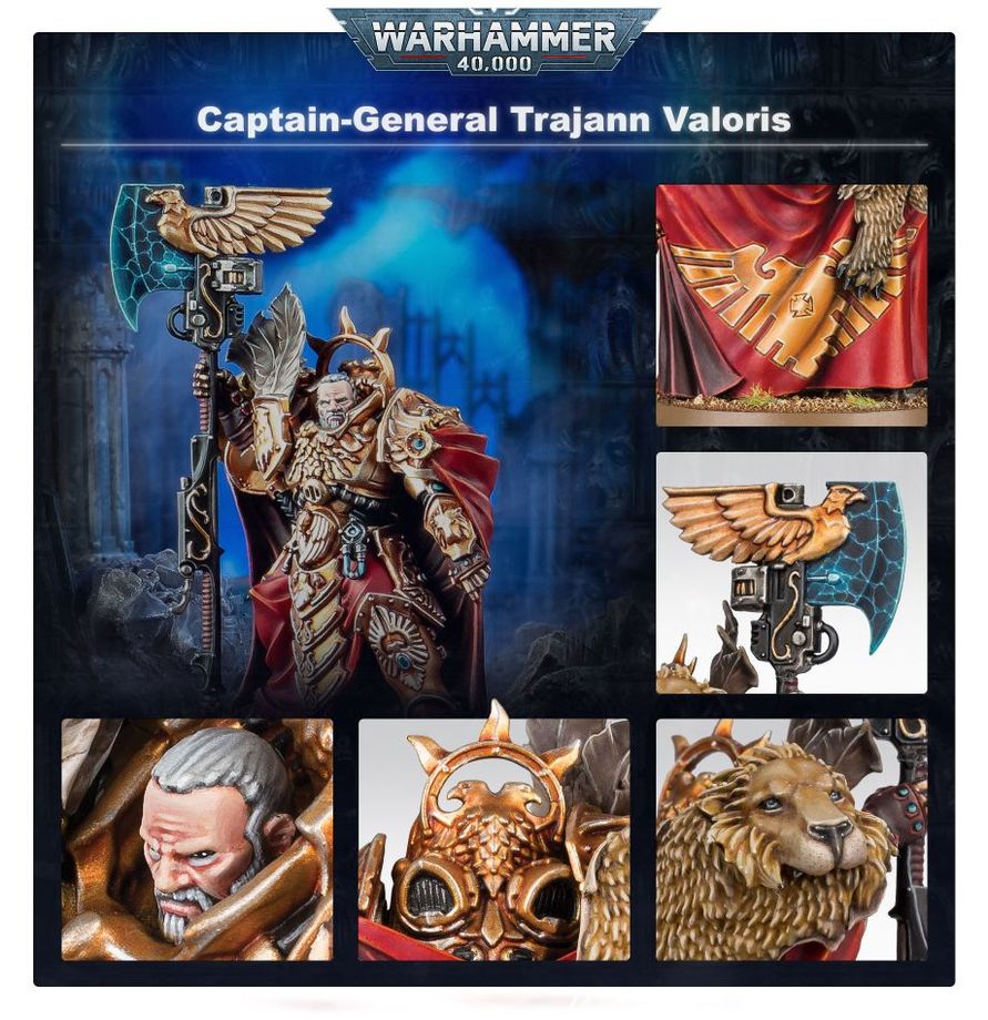 Trajann Valoris doprovázený jednotkou Custodian Guard