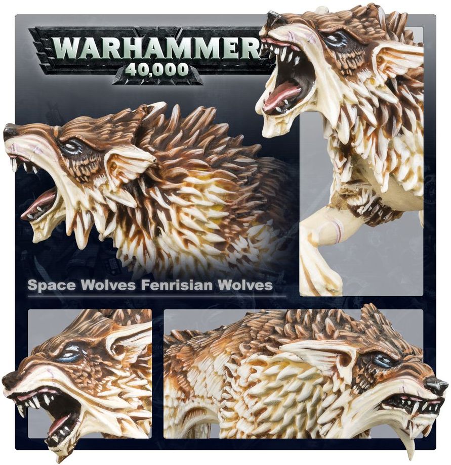 Fenrisian Wolves doprovázející válečníky armády Space Wolves